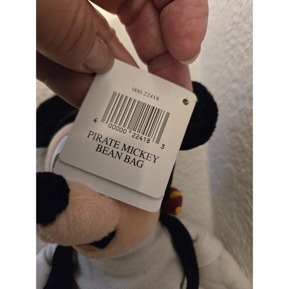 Disney World Mickey Mouse Pirate 90s Nostalgia 9" Plush Beanie NEW NWT - Picture 10 of 10